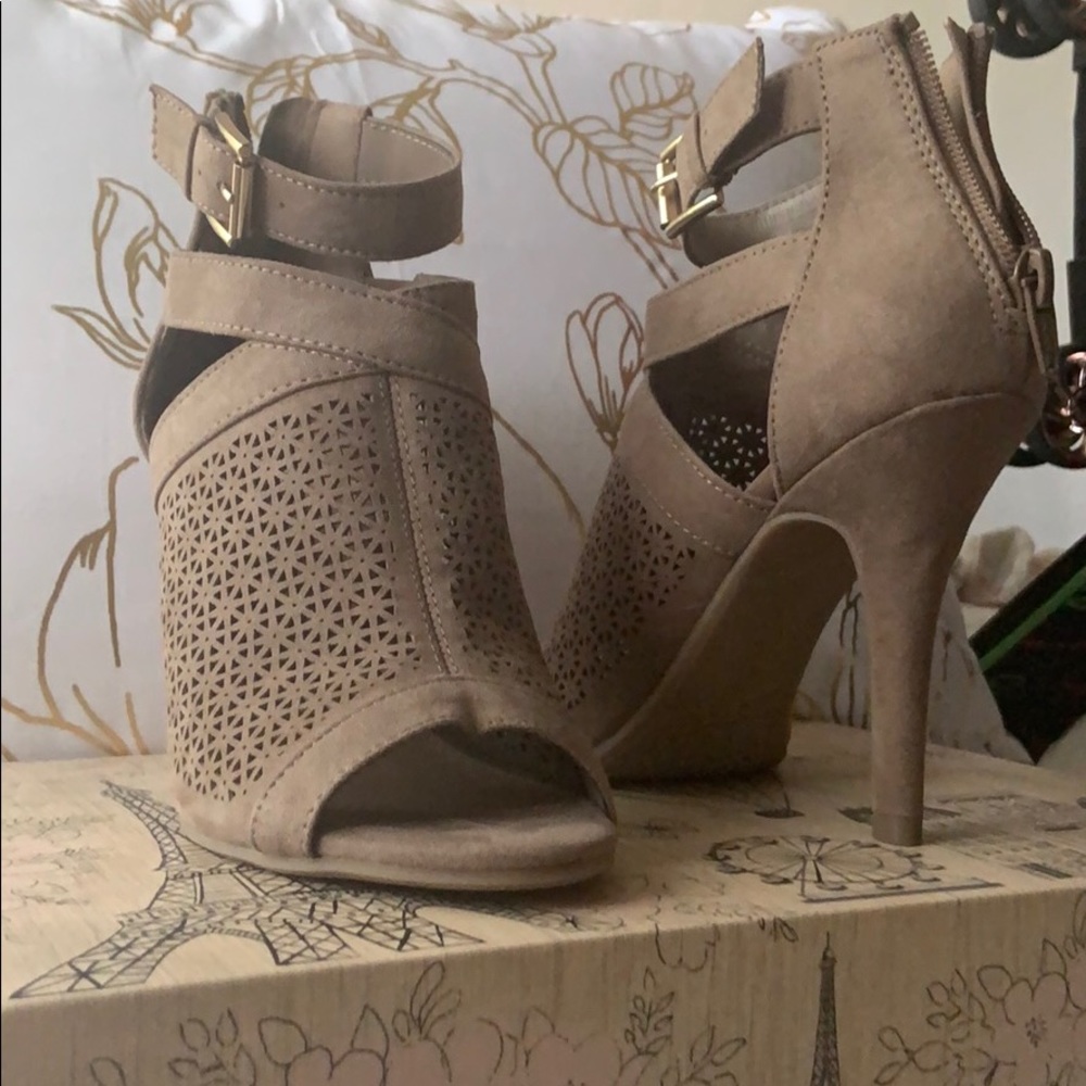 Lauren Conrad Open Toe Ankle Boots